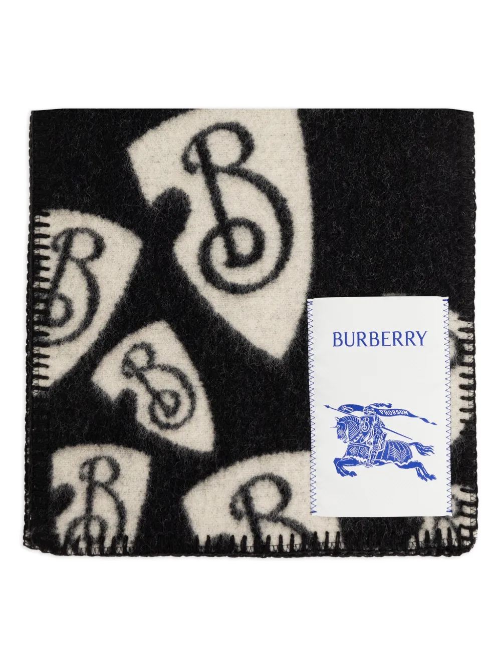 Burberry monogram logo-patch scarf - Nero