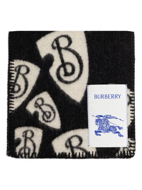 Burberry Sciarpa con applicazione logo e monogramma