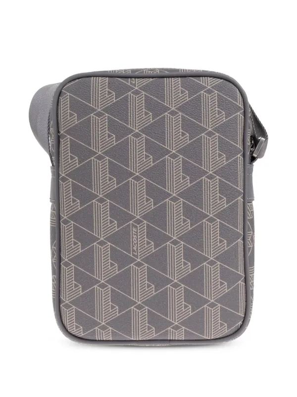 LACOSTE ジオメトリックパターン ショルダーバッグ Lacoste ジオメトリックパターン メッセンジャーバッグ | グレー