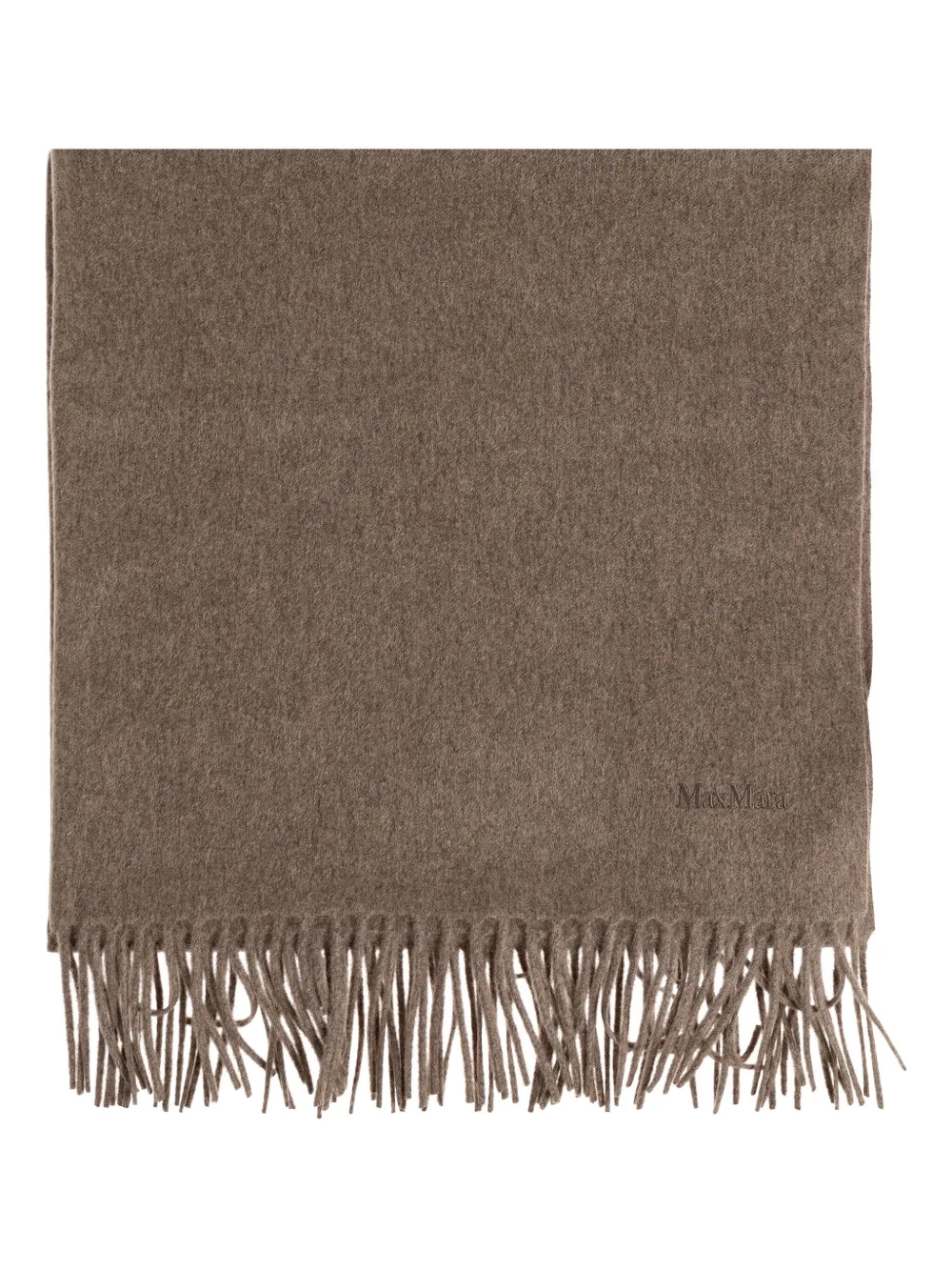 Max Mara fringed cashmere scarf - Brown