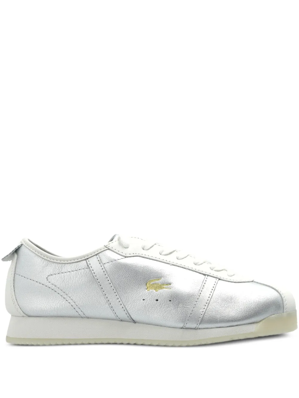 Lacoste Leather Lace-up Sneakers In Gray