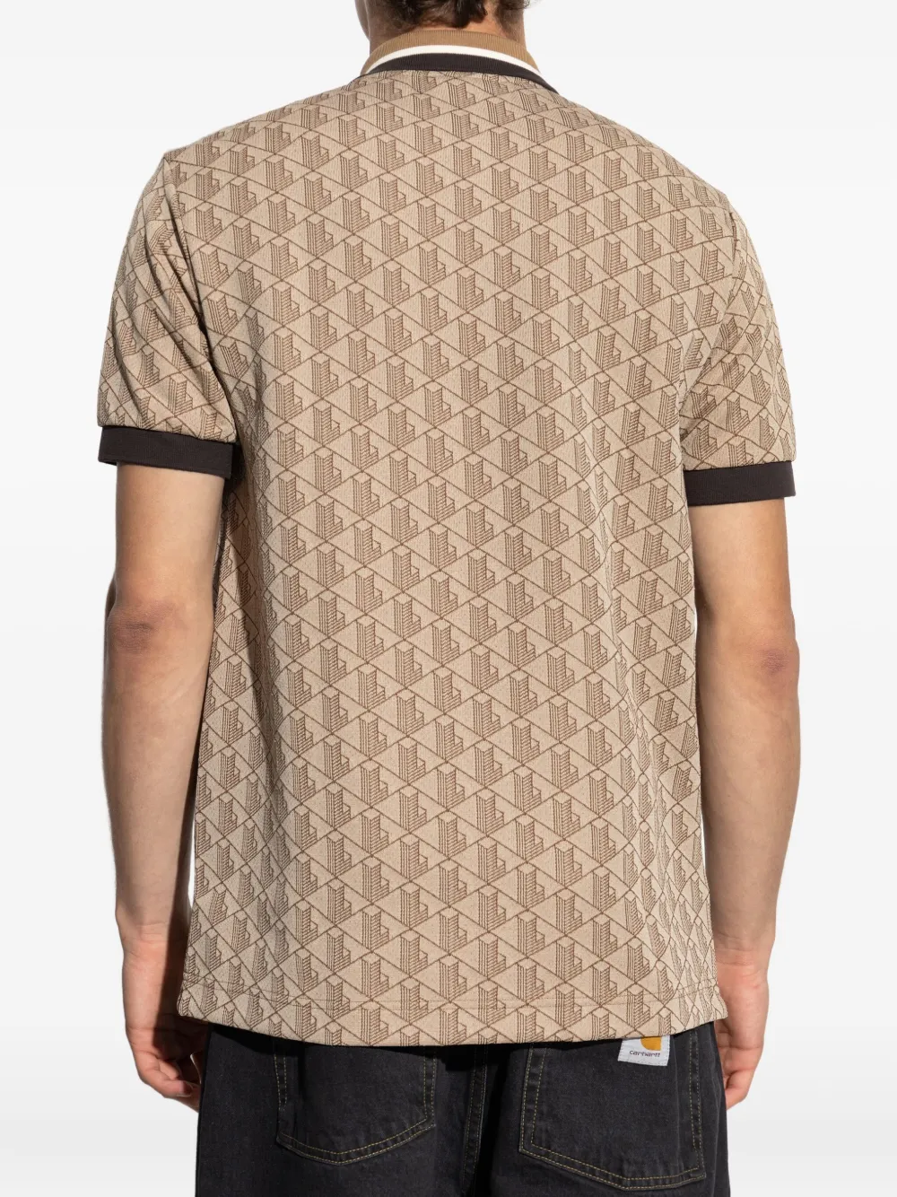 Lacoste Poloshirt met geometrische print Bruin