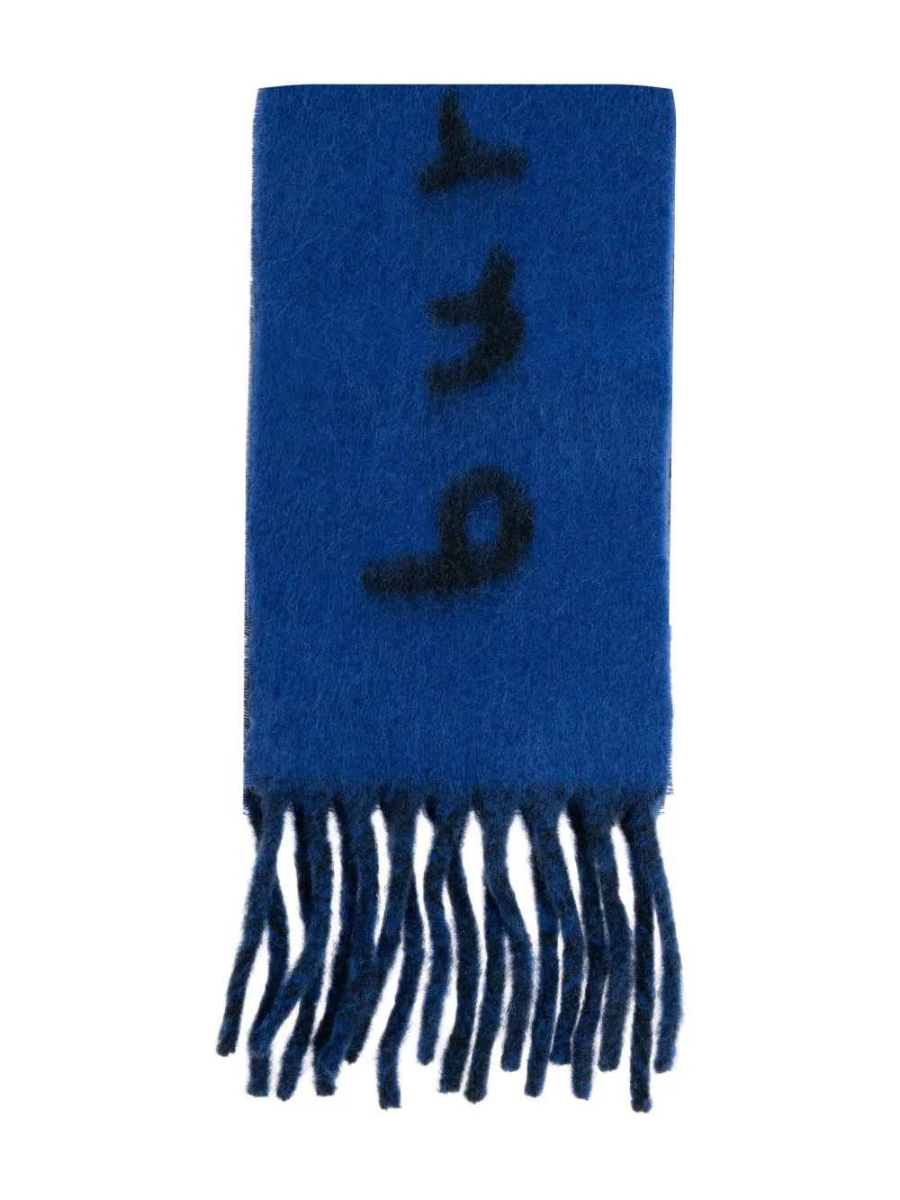 Burberry logo-detail fringed scarf - Blu