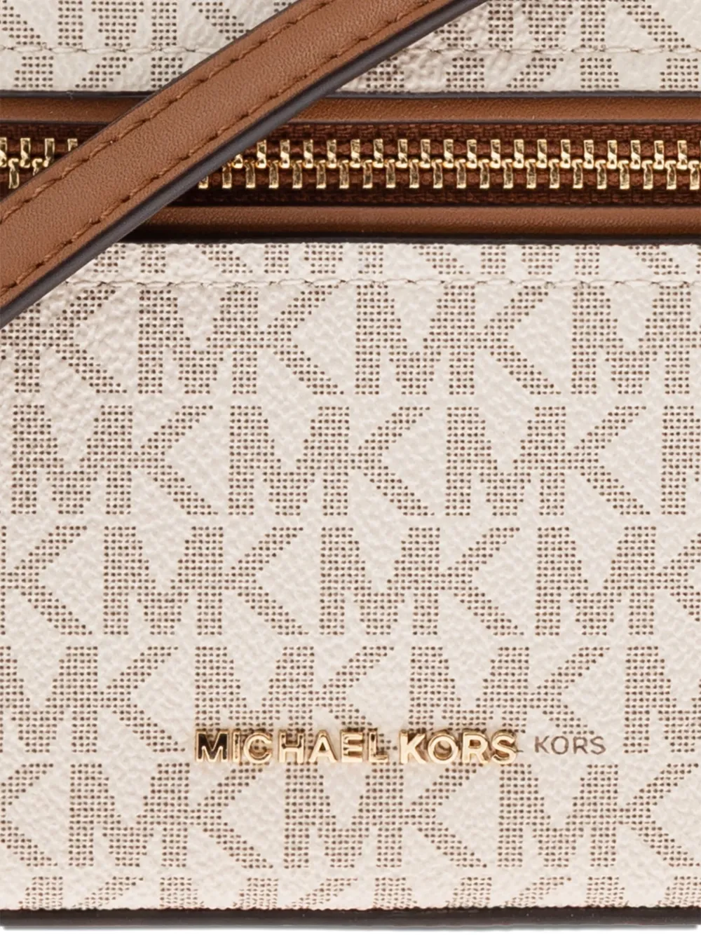 Michael Michael Kors Extra-small Jana Monogram-logo Crossbody Bag In Neutral