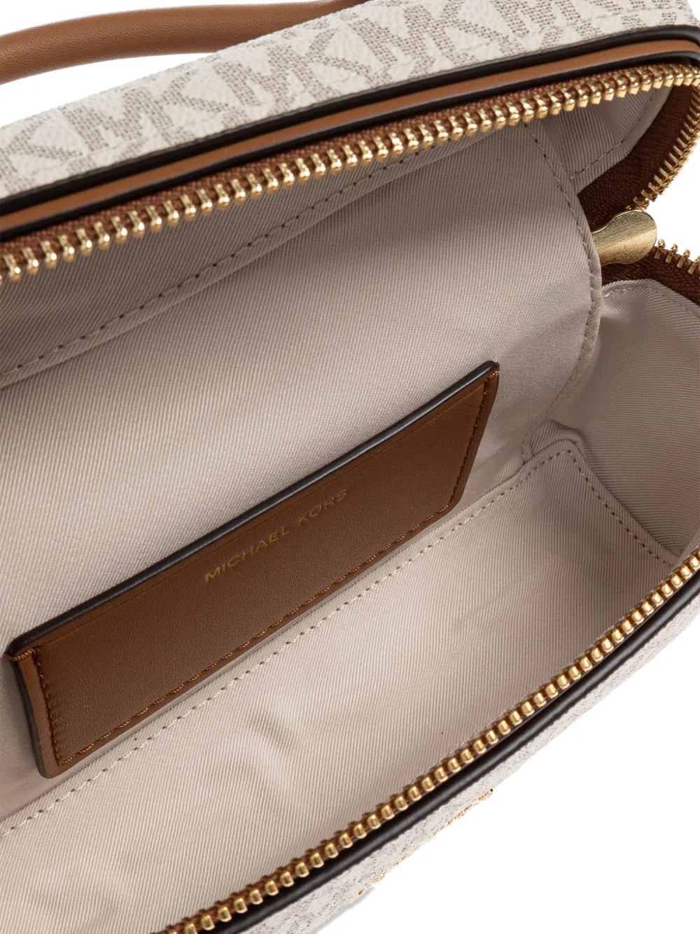 Michael Michael Kors Extra-small Jana Monogram-logo Crossbody Bag In Neutral