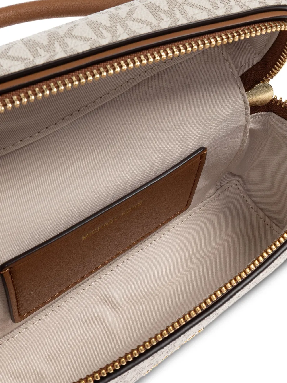 Michael Kors Kleine Jana crossbodytas met monogram logo Beige