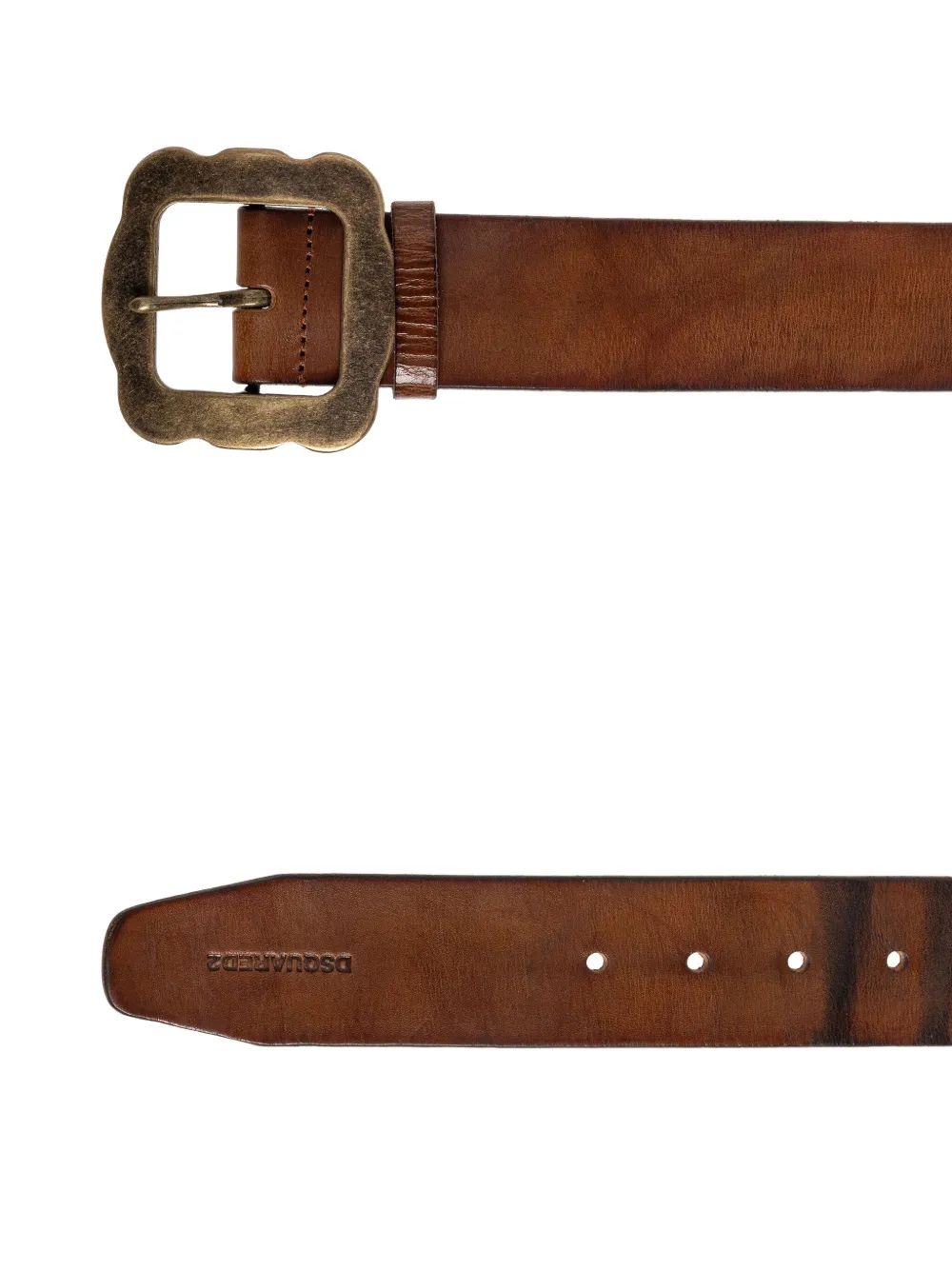 Dsquared2 Leather Square-buckle Belt In Brown