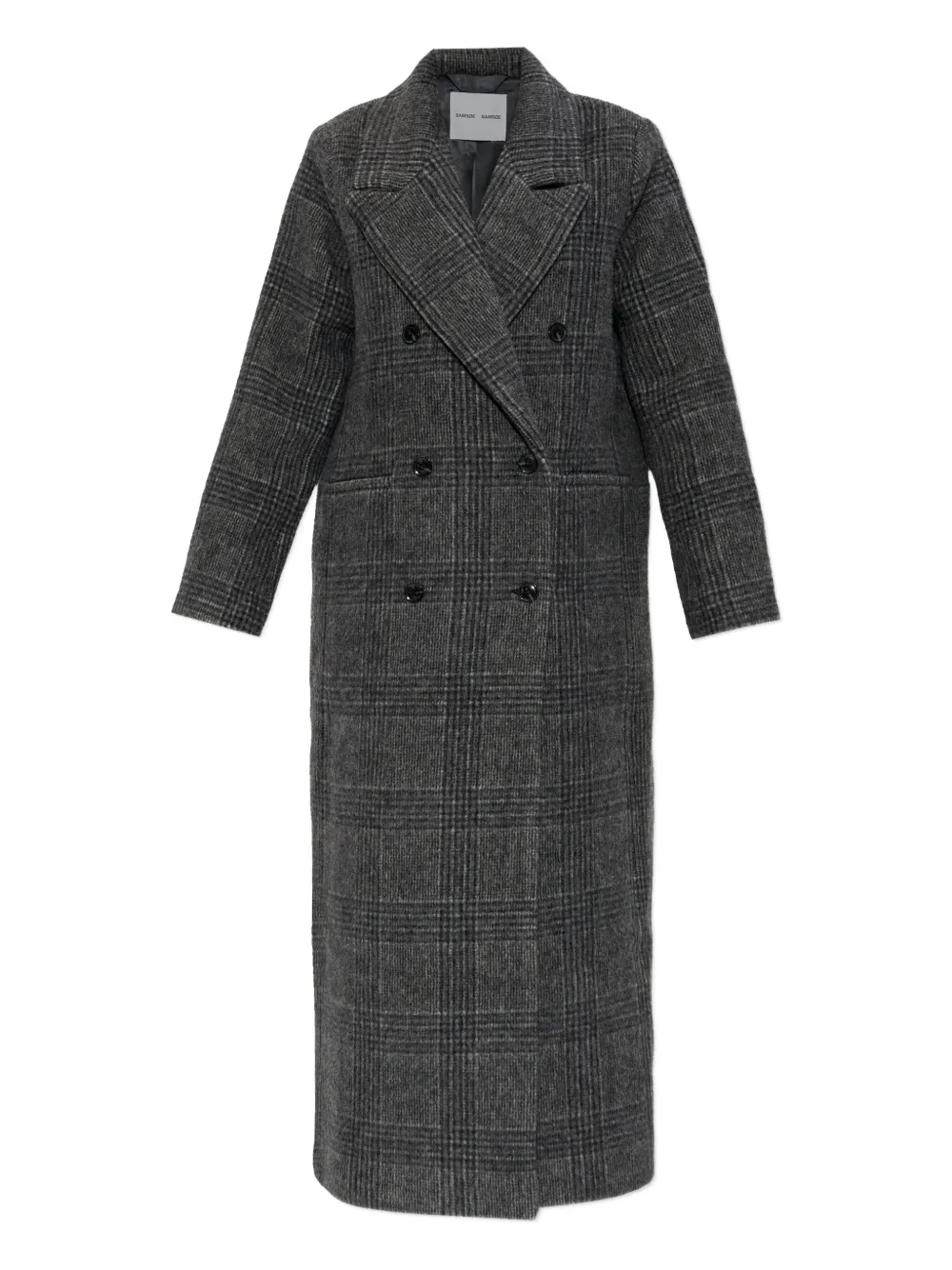 Samsoe & Samsoe Sajilla Double-breasted Checked Coat In Multi