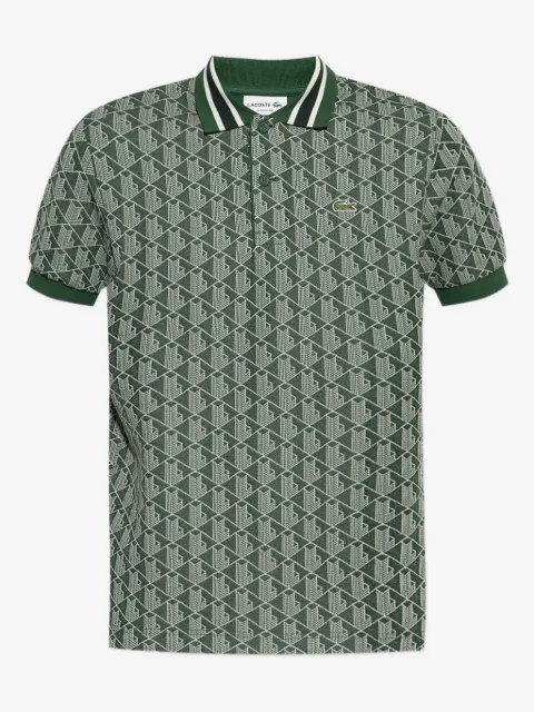 Lacoste monogram-jacquard polo shirt