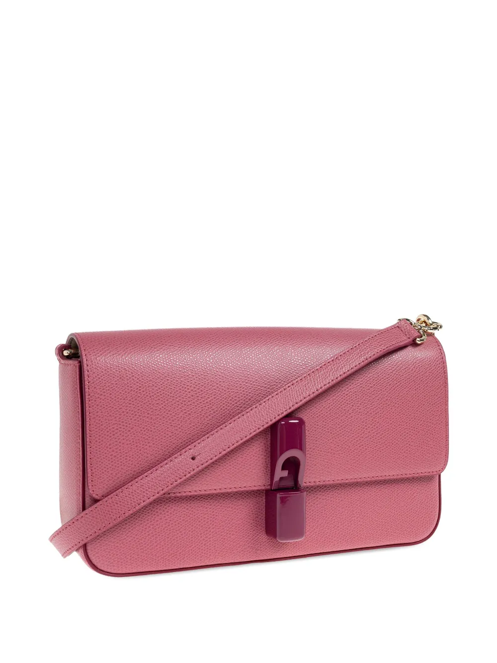 Furla Leather Flap-closure Shoulder Bag In Pink