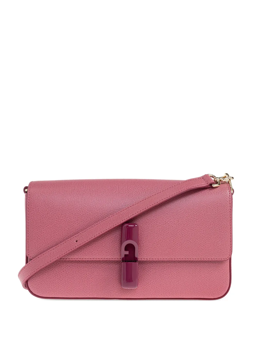 Furla Leather Flap-closure Shoulder Bag In Pink