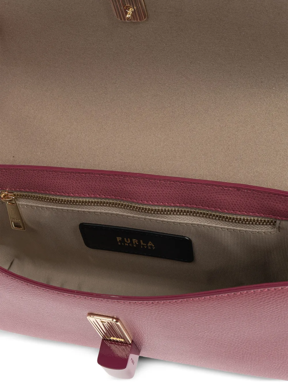 Furla Leather Flap-closure Shoulder Bag In Pink