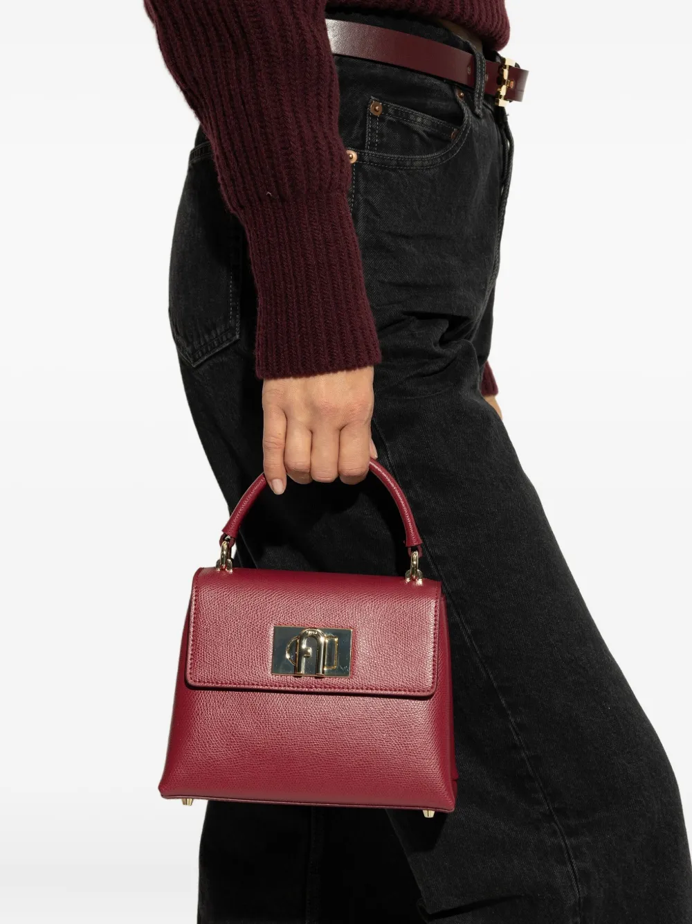 Furla mini 1927 leather tote bag - Rood
