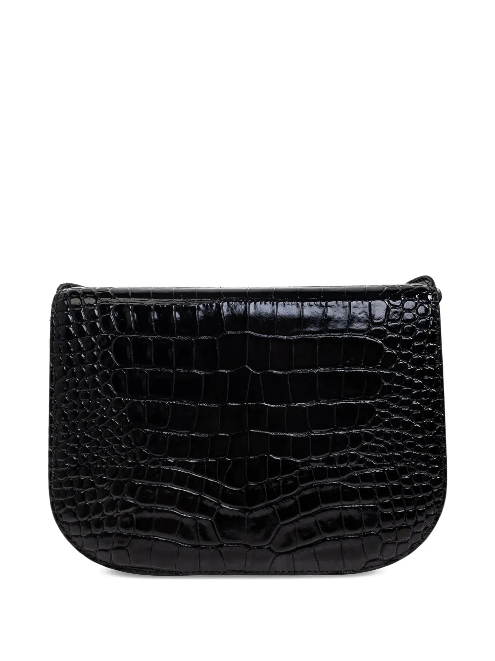 Furla Small Sfera Crocodile-embossed Shoulder Bag In Black