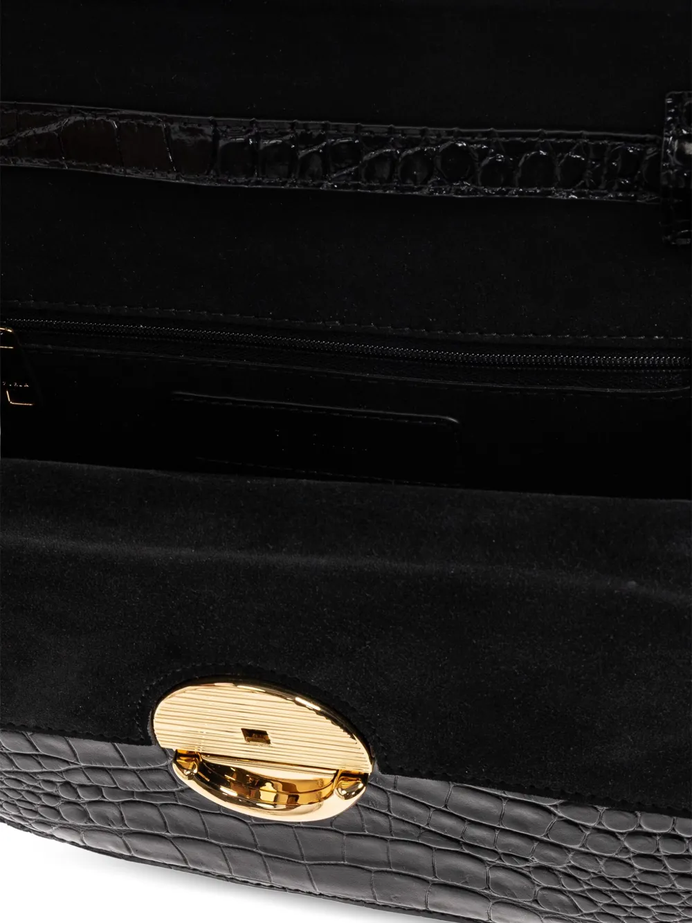 Furla Kleine Sfera schoudertas met krokodillen-reliëf Zwart