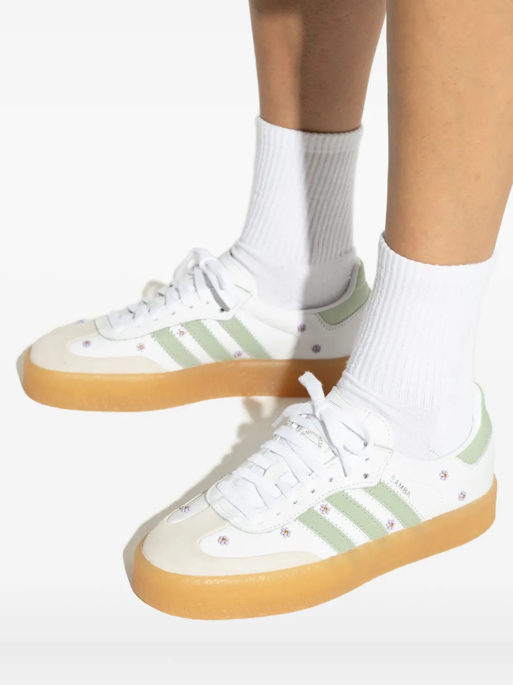 adidas Samba flower-embellishment sneakers White