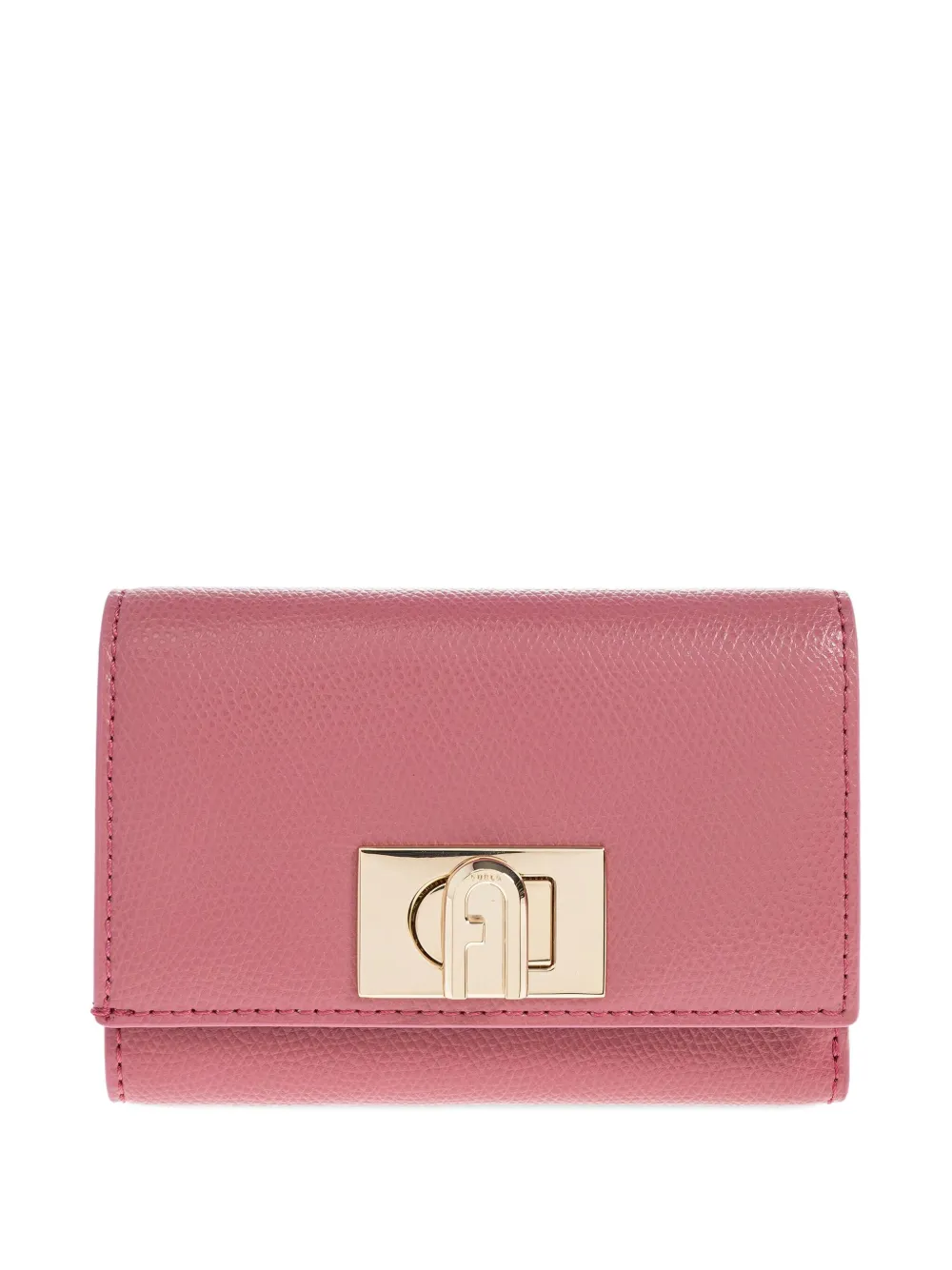 Furla Leather Lock-detail Wallet In Pink