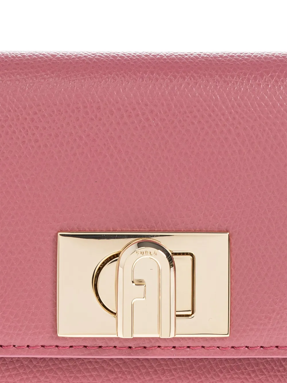 Furla Leather Lock-detail Wallet In Pink