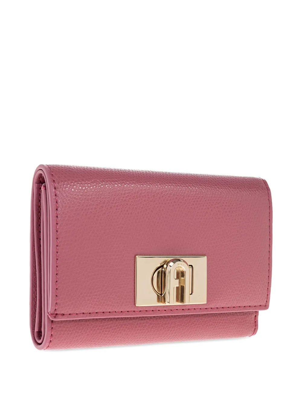 Furla Leather Lock-detail Wallet In Pink
