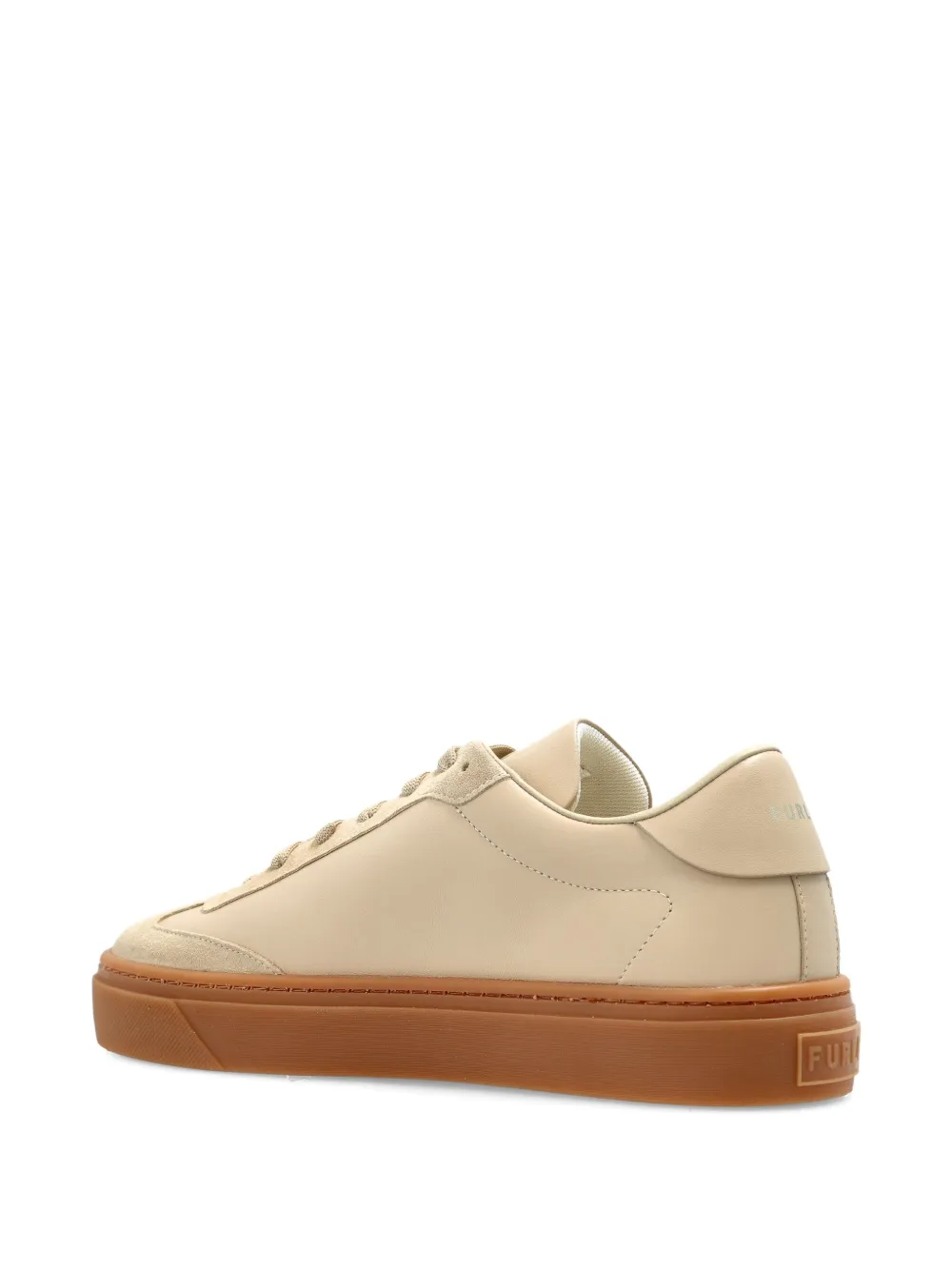 Furla Enjoy leather suede sneakers Neutrals