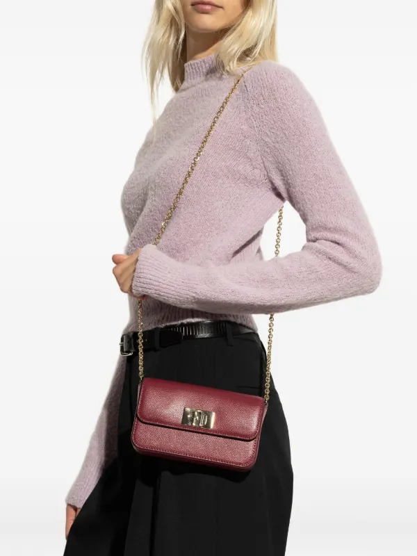 Furla Mini 1927 Chain-strap Crossbody Bag Leather Red