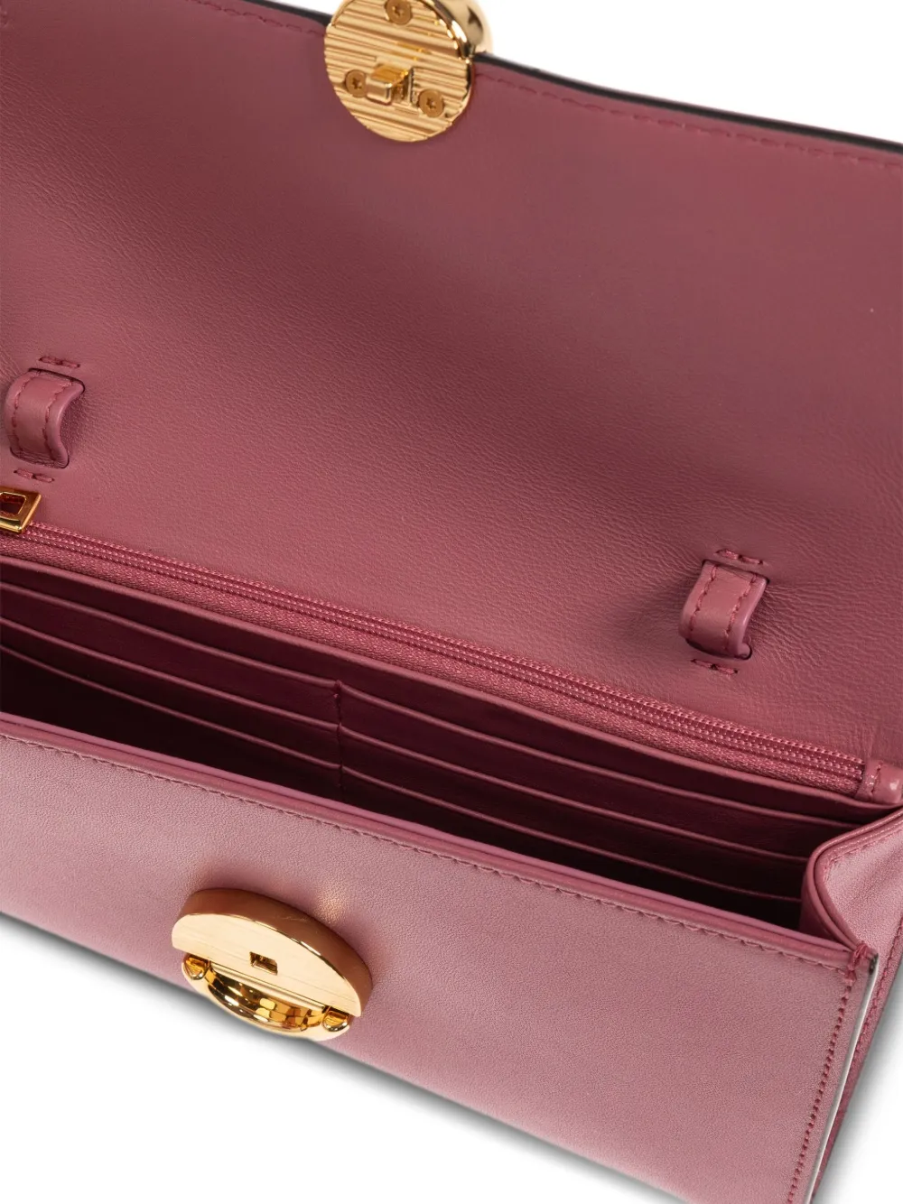 Furla Circular-clasp Leather Tote Bag In Pink
