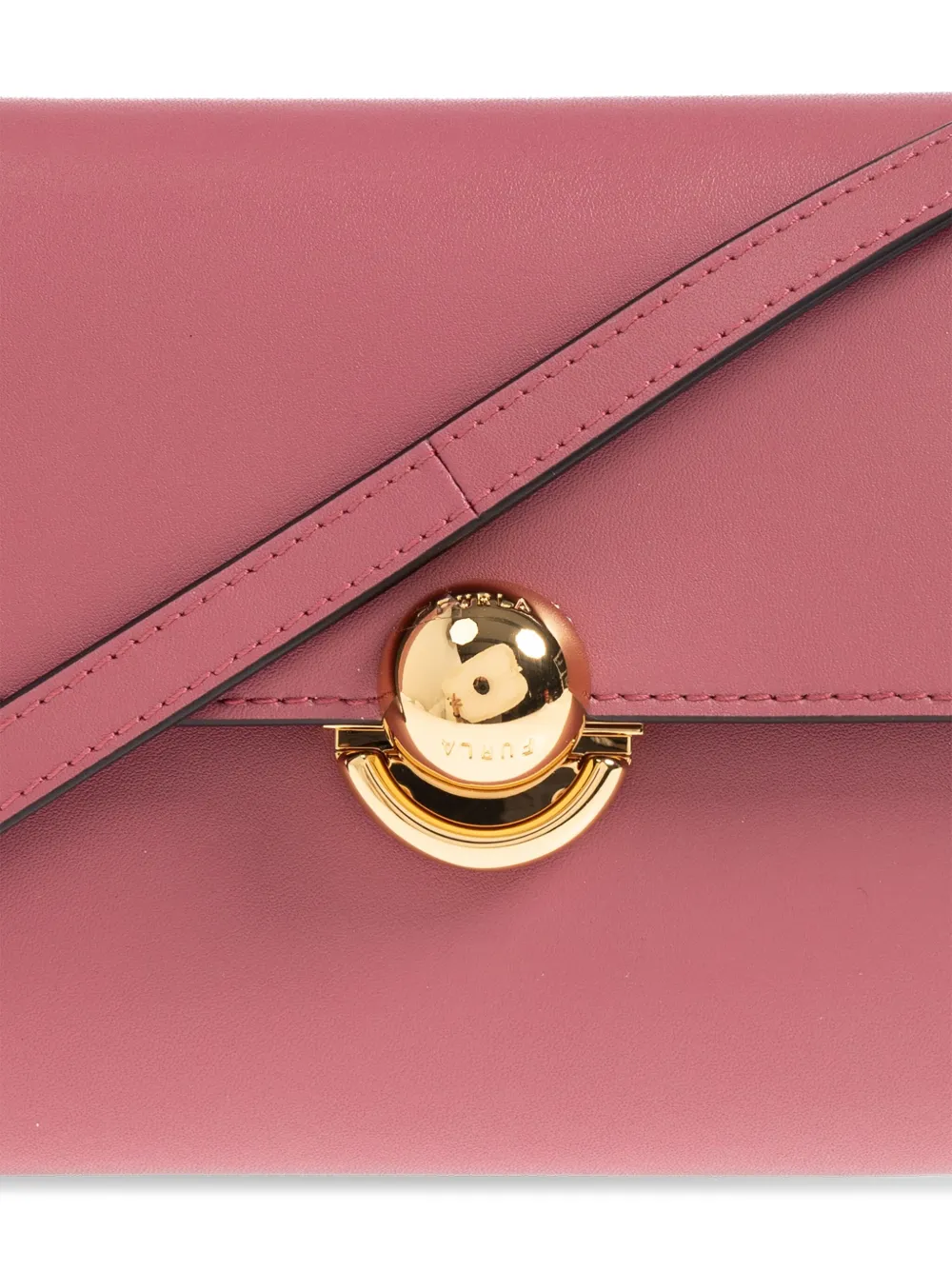 Furla Circular-clasp Leather Tote Bag In Pink