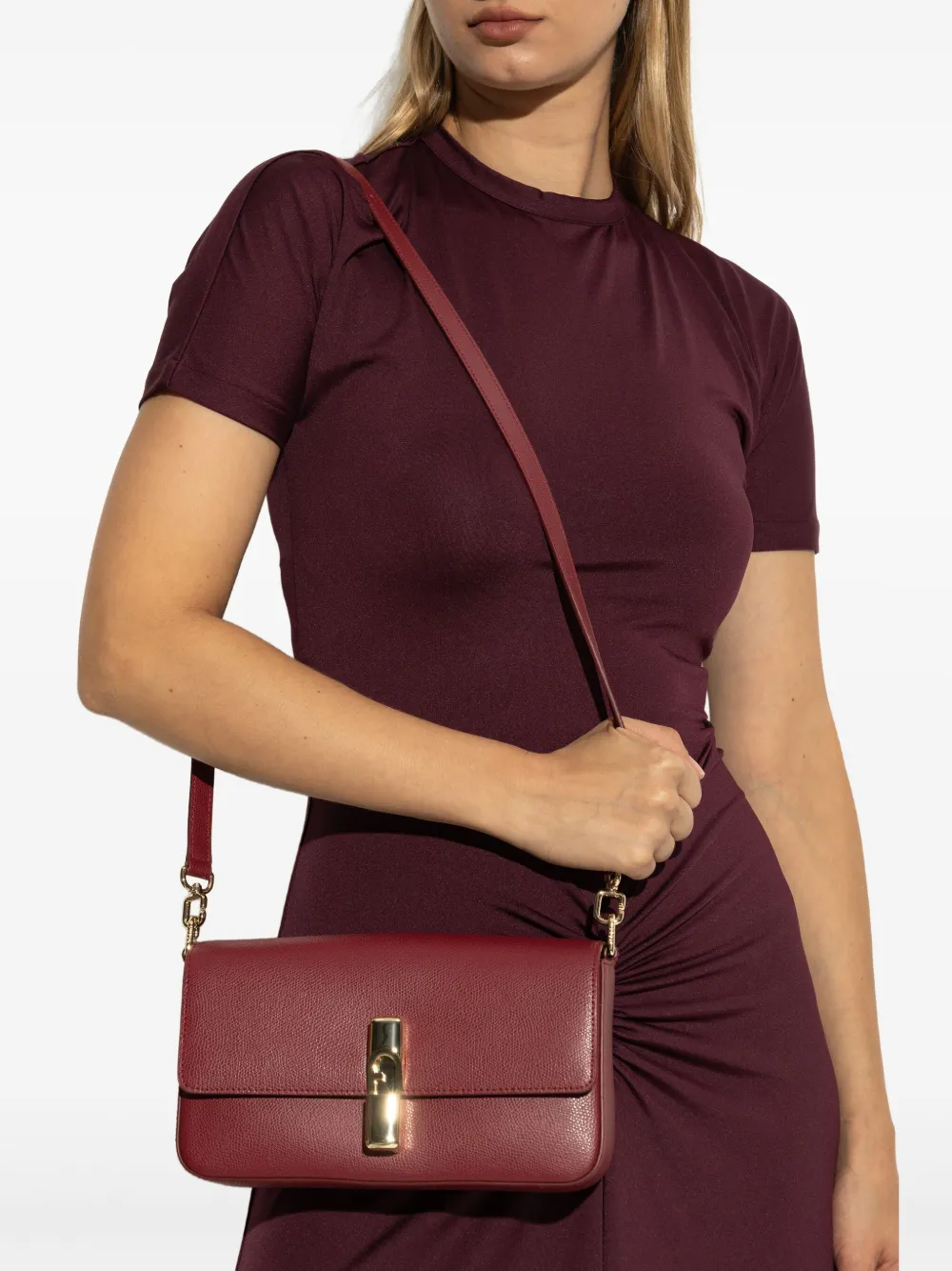 Furla leather flap-closure shoulder bag - Rood