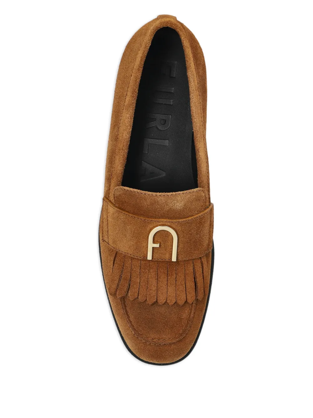 Furla Chic fringe-detail loafers Brown