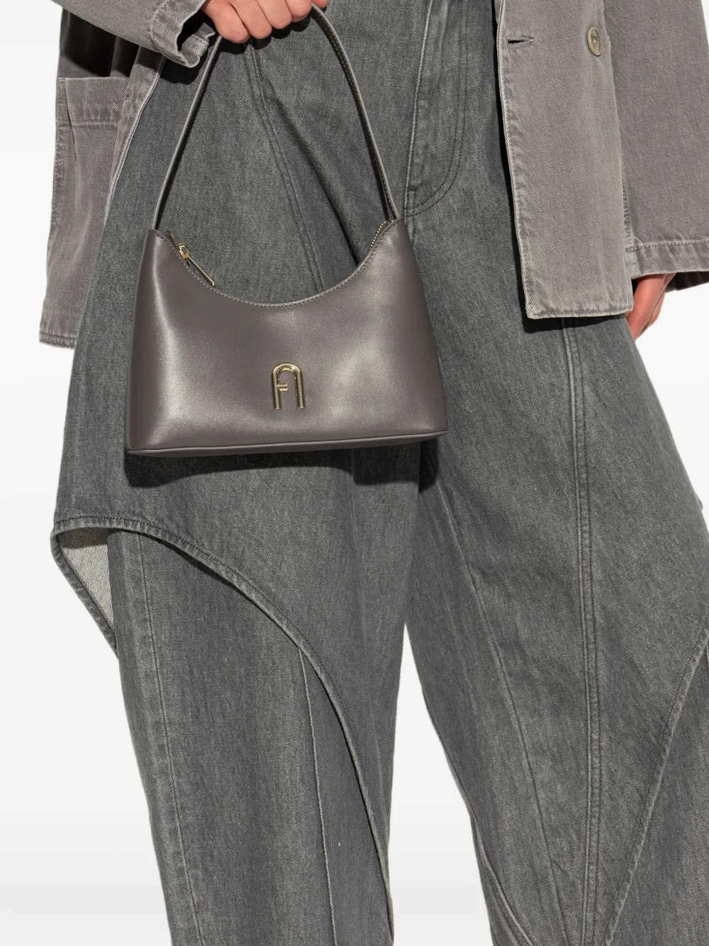 Furla mini Diamond leather shoulder bag - Grijs