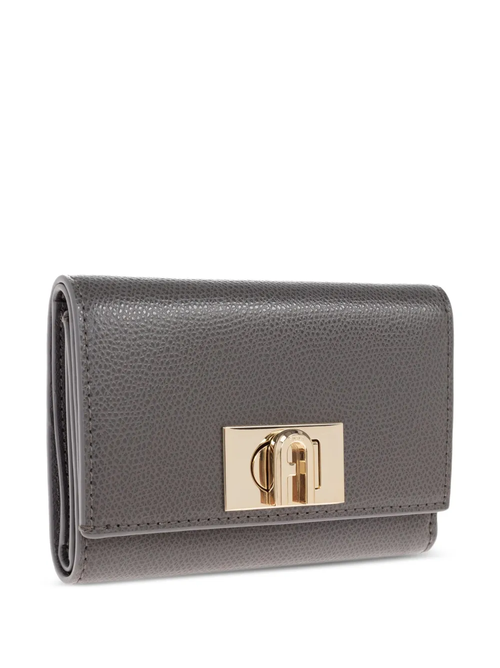 Furla Leren portemonnee met slotdetail Grijs