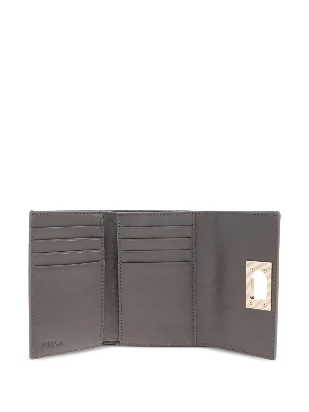 Furla Leren portemonnee met slotdetail Grijs
