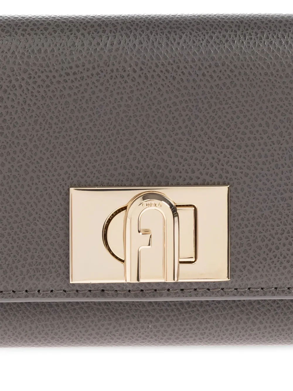 Furla Leren portemonnee met slotdetail Grijs