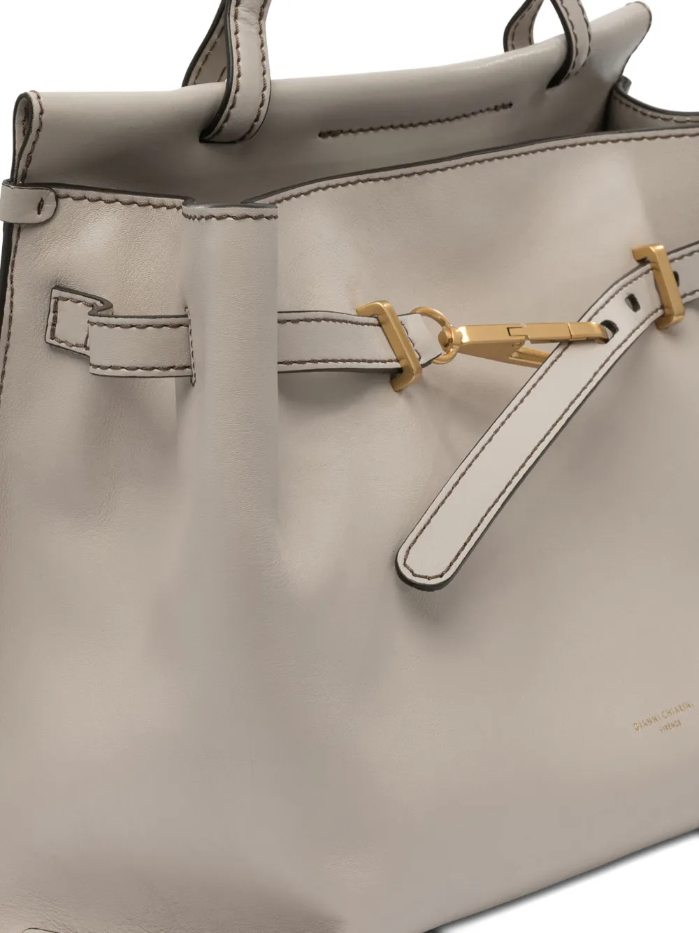 GIANNI CHIARINI buckle-detail leather tote bag Beige