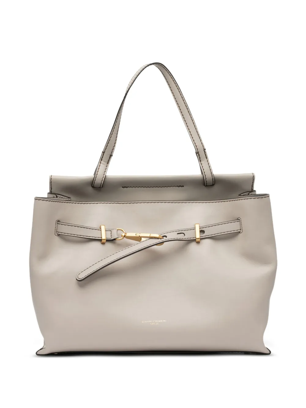 GIANNI CHIARINI buckle-detail leather tote bag Beige