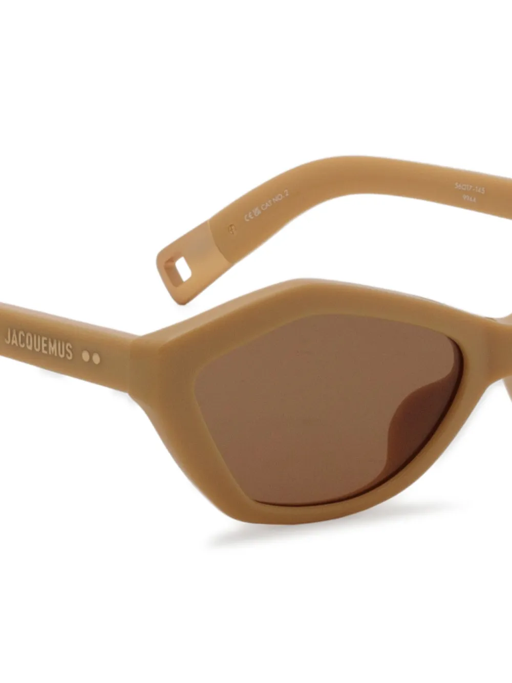 Jacquemus Zonnebril met geometrisch montuur Beige