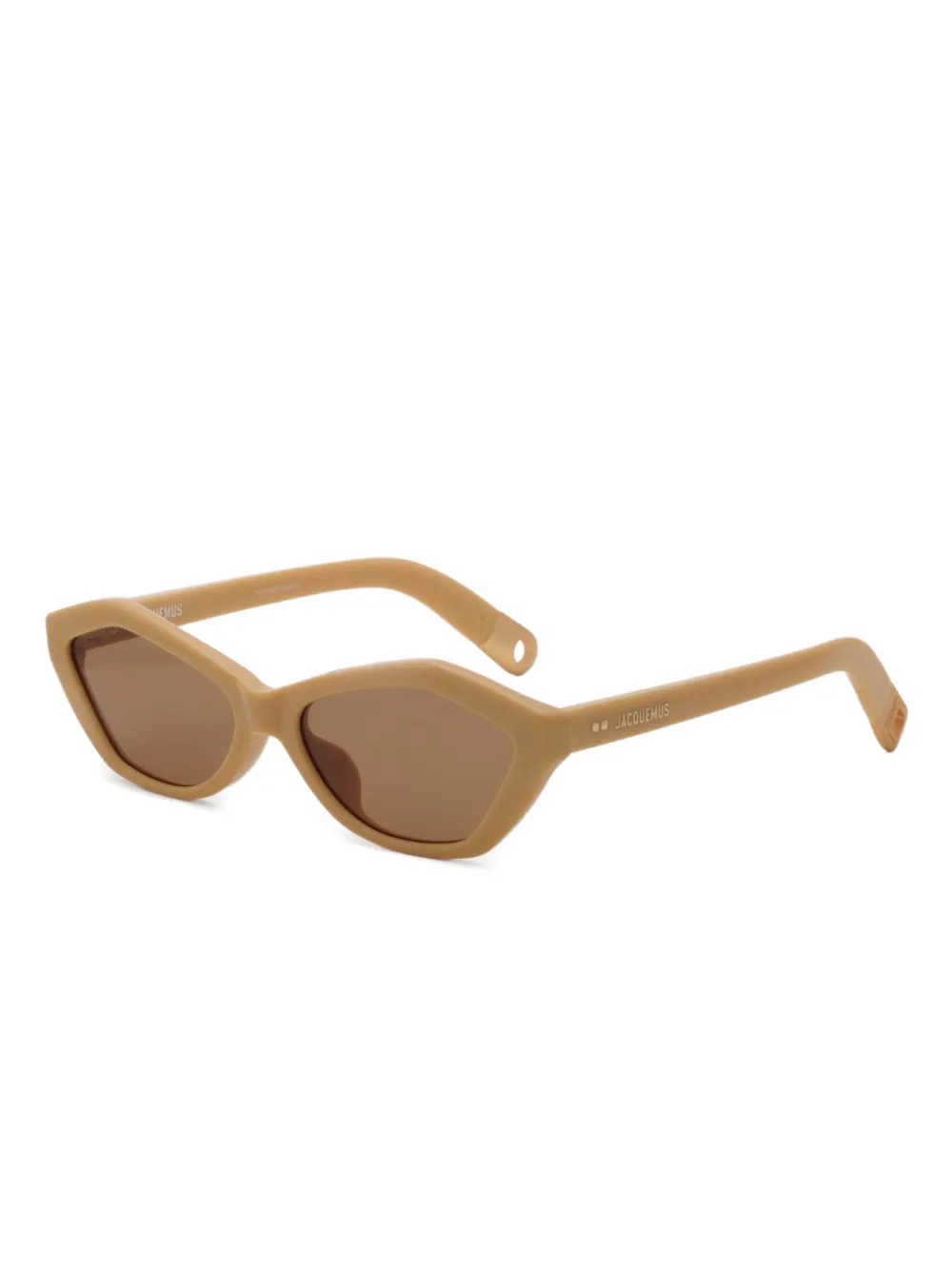 Jacquemus Zonnebril met geometrisch montuur - Beige