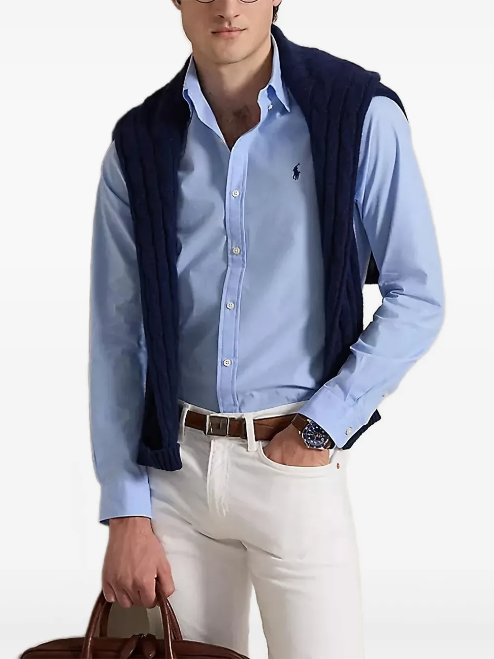 Polo Ralph Lauren long-sleeve oxford shirt Blauw