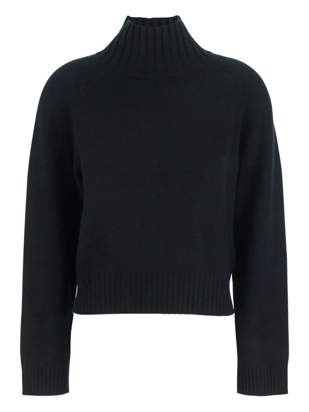 Allude Mock-neck Cashmere Sweater In Black