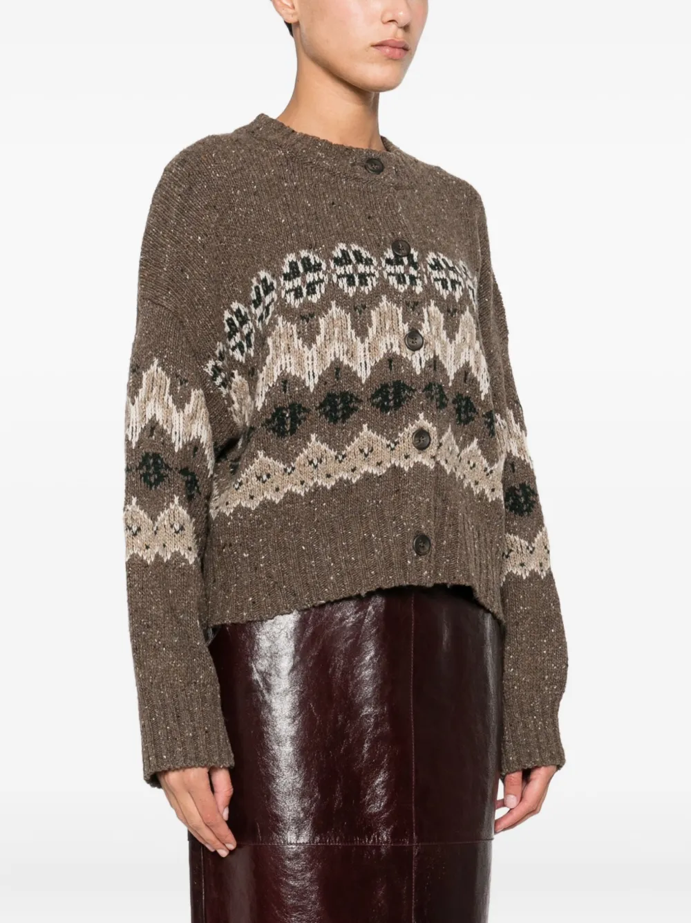 Altuzarra Fairisle-knit Button-up Cardigan In Green