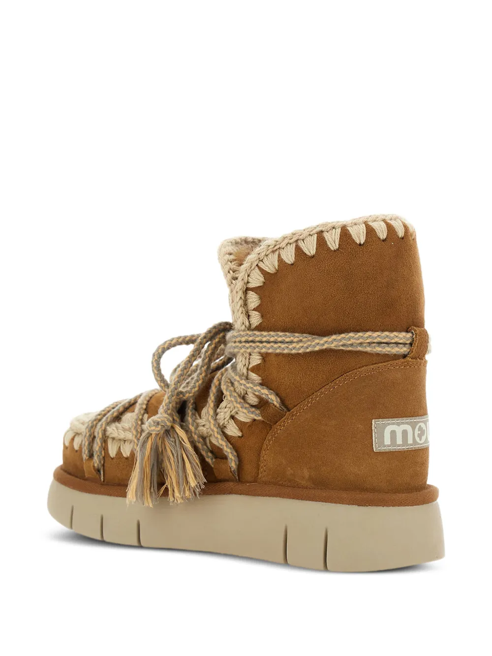 Mou crochet-detail boots Brown
