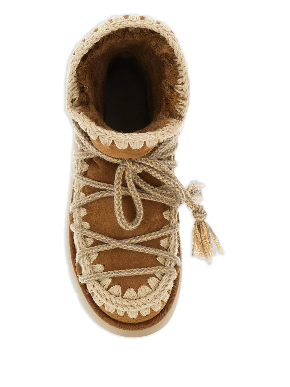 Mou crochet-detail boots Brown