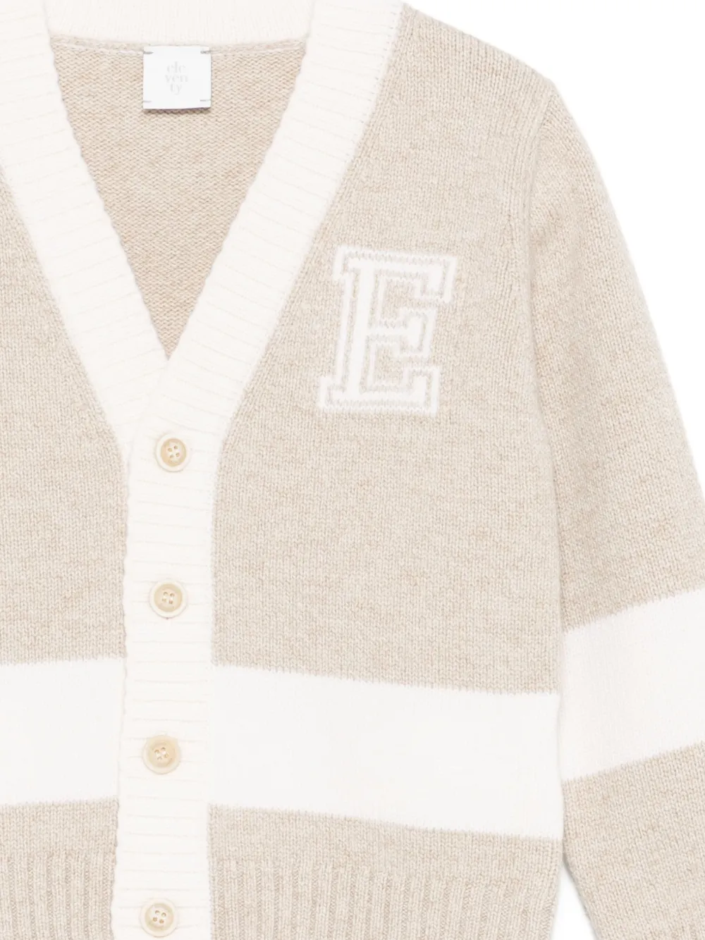  Eleventy Kids Virgin-wool Cardigan - Brown 