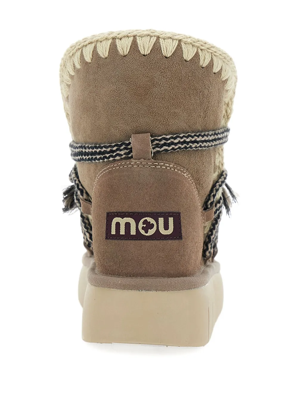 Mou 40mm crochet-detail lace-up boots Brown