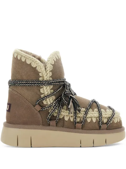Mou 40mm crochet-detail lace-up boots