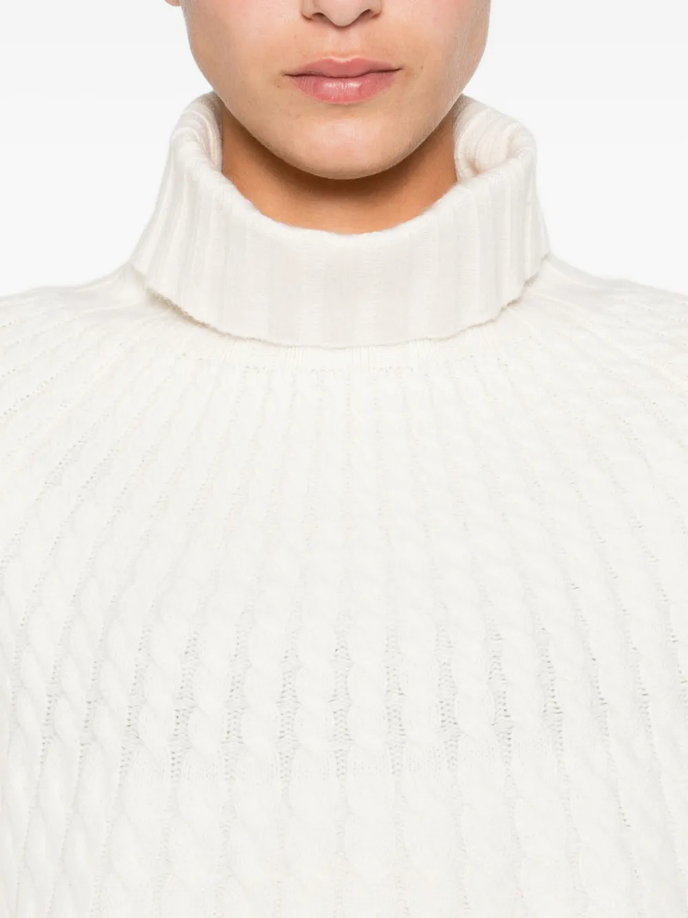 Altuzarra Cable-knit Turtleneck Sweater In White
