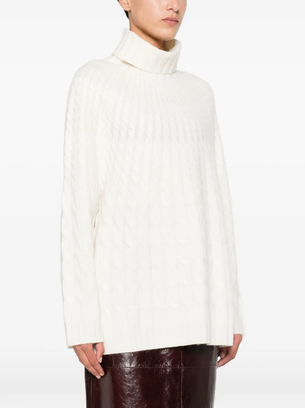 Altuzarra Cable-knit Turtleneck Sweater In White