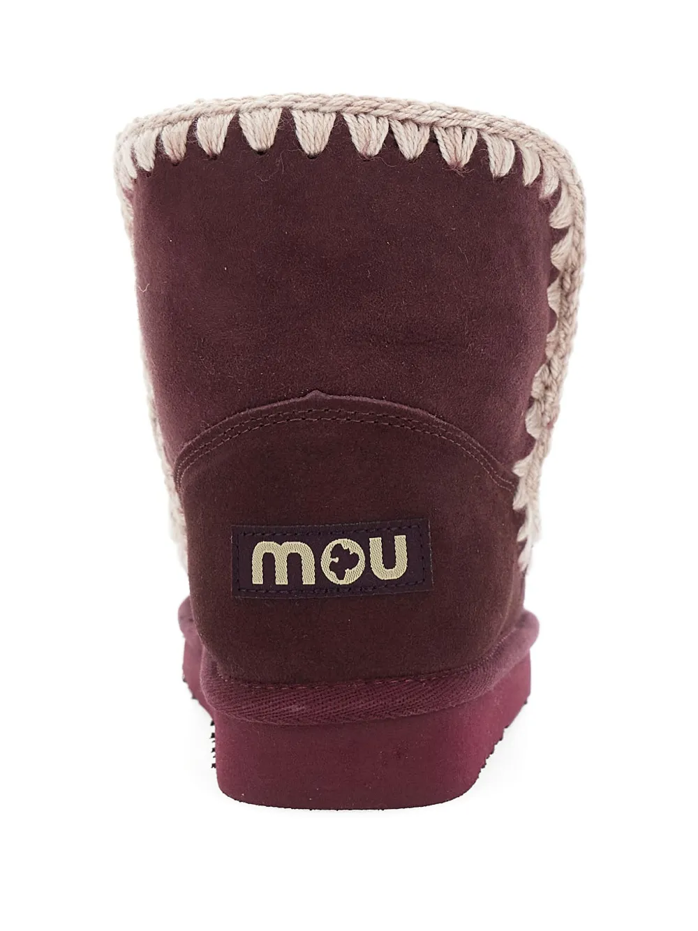 Mou crochet-trimmed suede boots Red