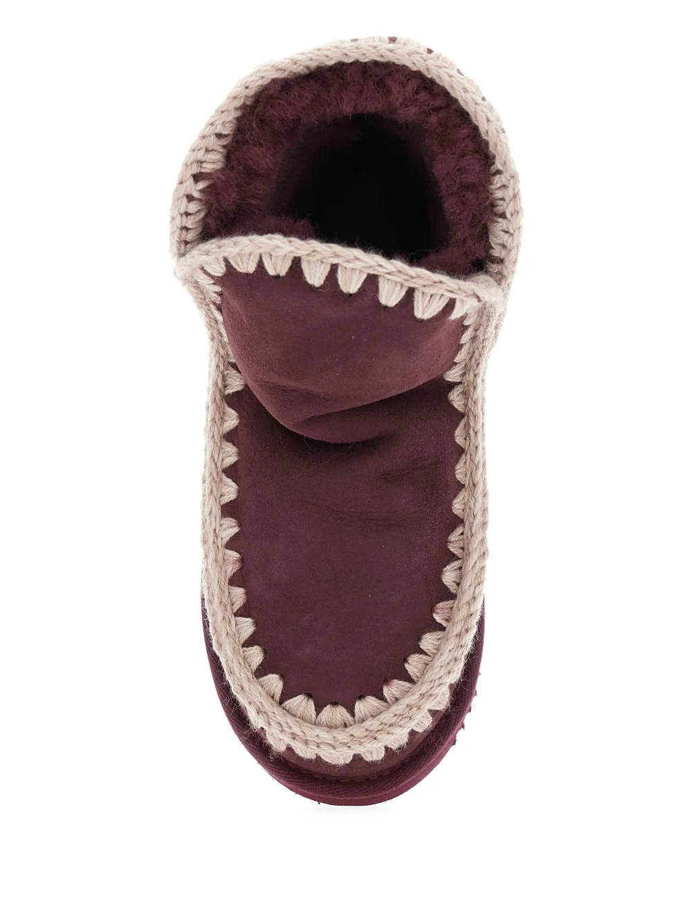 Mou crochet-trimmed suede boots Red