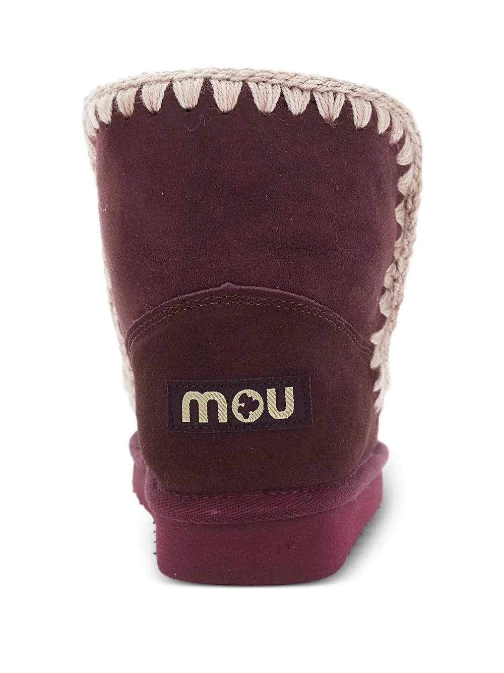 Mou crochet-trimmed suede boots Red